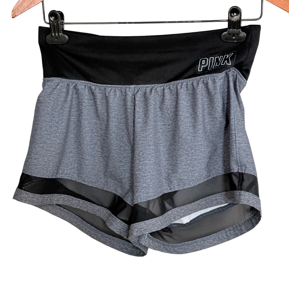 PINK Victoria's Secret Ultimate Running Shorts Gray Mesh Trim XS Y2K Gym Wear